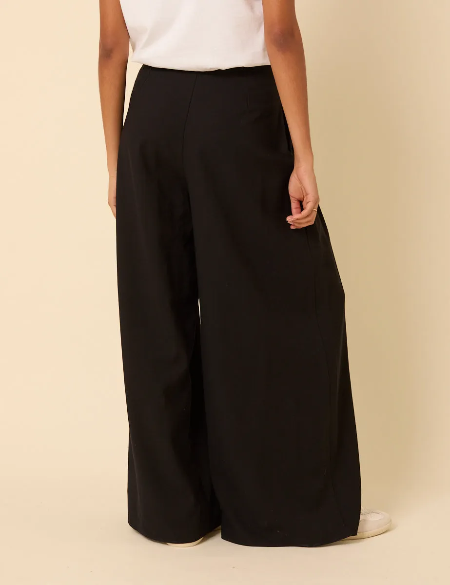 Black Pleated Wide Leg Trousers sold by Nobody's Child product image thumbnail 5
