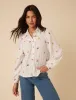 White Embroidered Balloon Sleeve Blouse sold by Nobody's Child