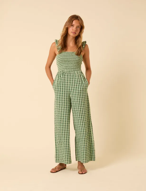 Green Gingham Maya Jumpsuit sold by Nobody's Child