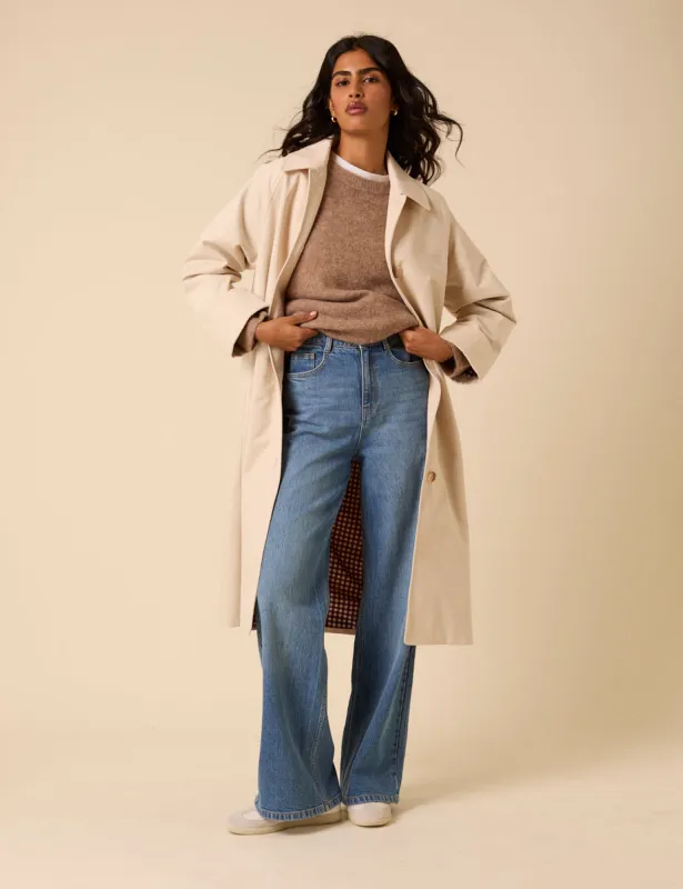 Stone Single Breasted Trench Coat sold by Nobody's Child