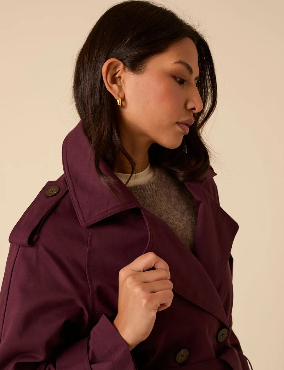 Burgundy Double Breasted Trench Coat sold by Nobody's Child product image thumbnail 4
