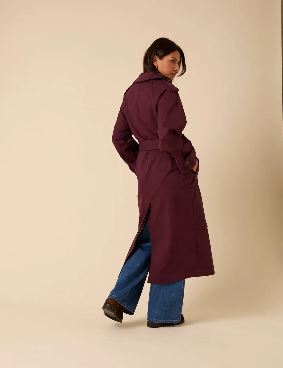 Burgundy Double Breasted Trench Coat sold by Nobody's Child product image thumbnail 5