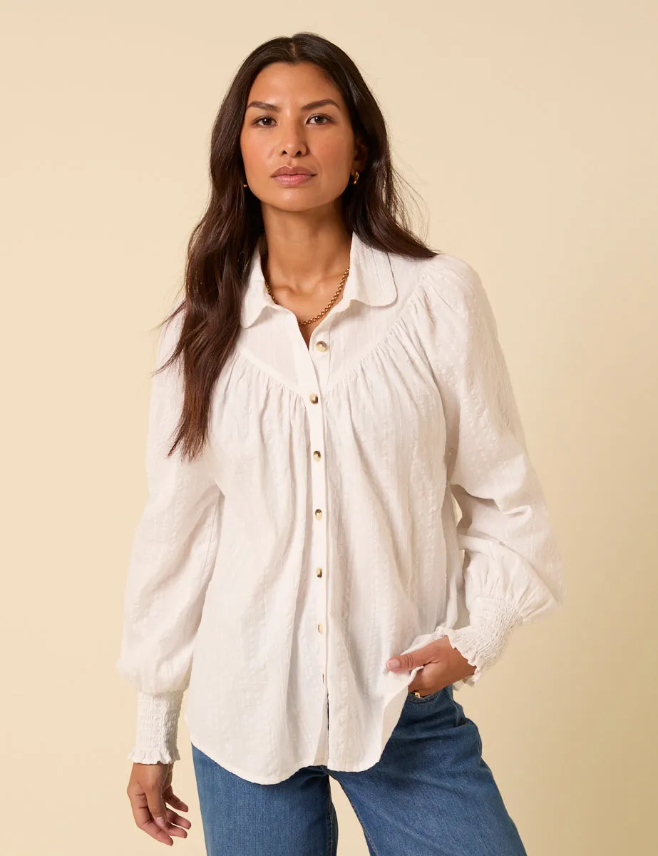 White Balloon Sleeve Blouse sold by Nobody's Child product image thumbnail 4