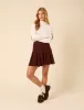 Brown Cord Pleated Mini Skirt sold by Nobody's Child