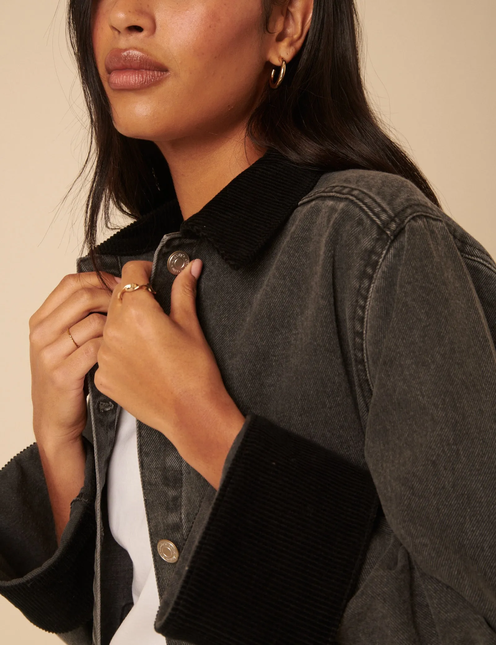 Washed Black Denim Cropped Jacket sold by Nobody's Child product image thumbnail 2