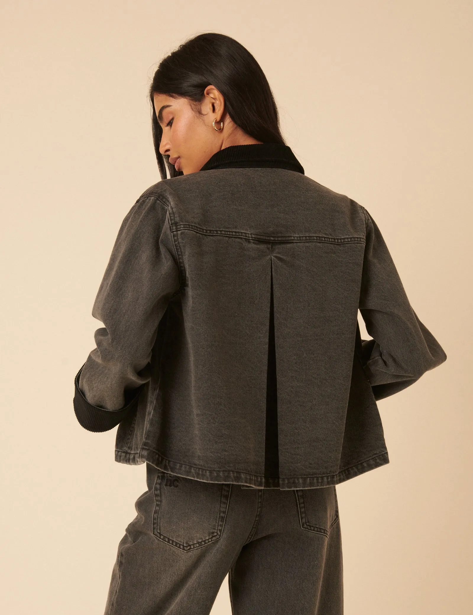 Washed Black Denim Cropped Jacket sold by Nobody's Child product image thumbnail 4