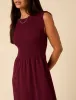 Burgundy Sleeveless Knitted Midi Dress sold by Nobody's Child
