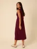 Burgundy Sleeveless Knitted Midi Dress sold by Nobody's Child