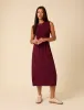 Burgundy Sleeveless Knitted Midi Dress sold by Nobody's Child