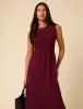 Burgundy Sleeveless Knitted Midi Dress sold by Nobody's Child