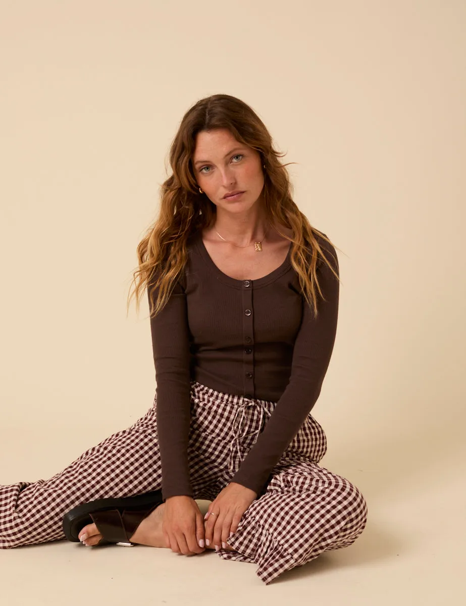 Brown Scoop Neck Top sold by Nobody's Child product image thumbnail 3