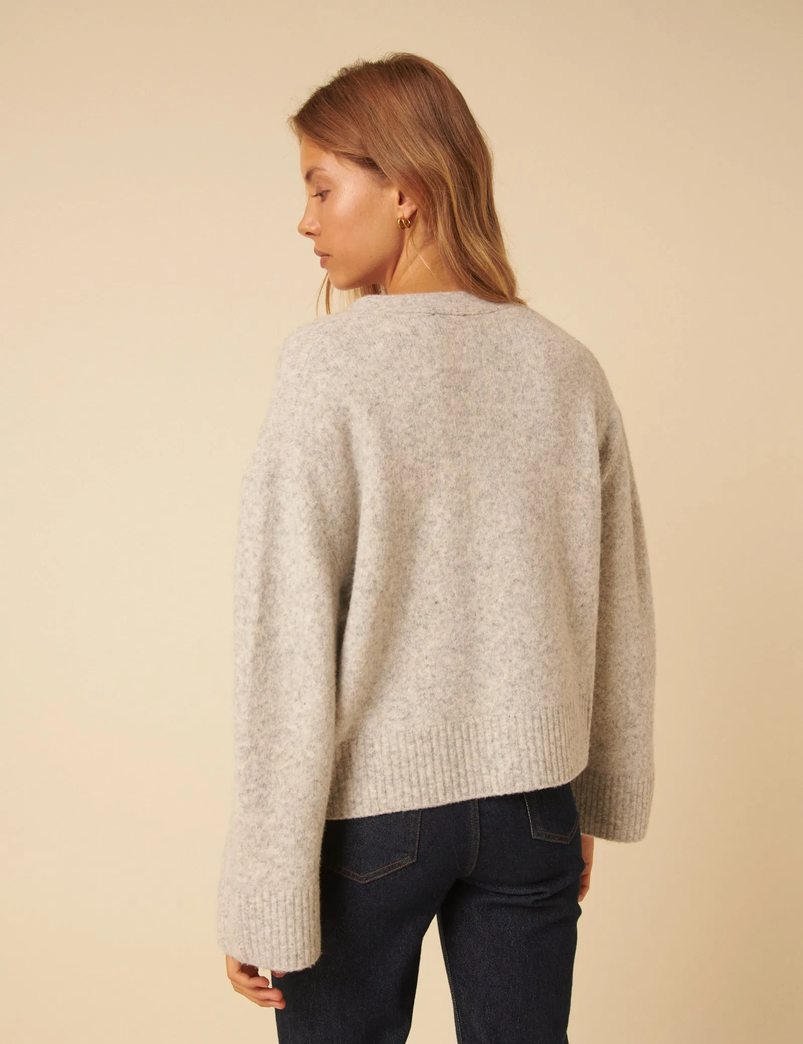 Light Grey V-Neck Cardigan sold by Nobody's Child product image thumbnail 5