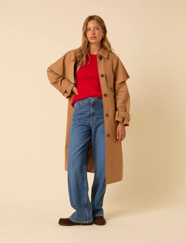 Camel Cape Trench Coat sold by Nobody's Child
