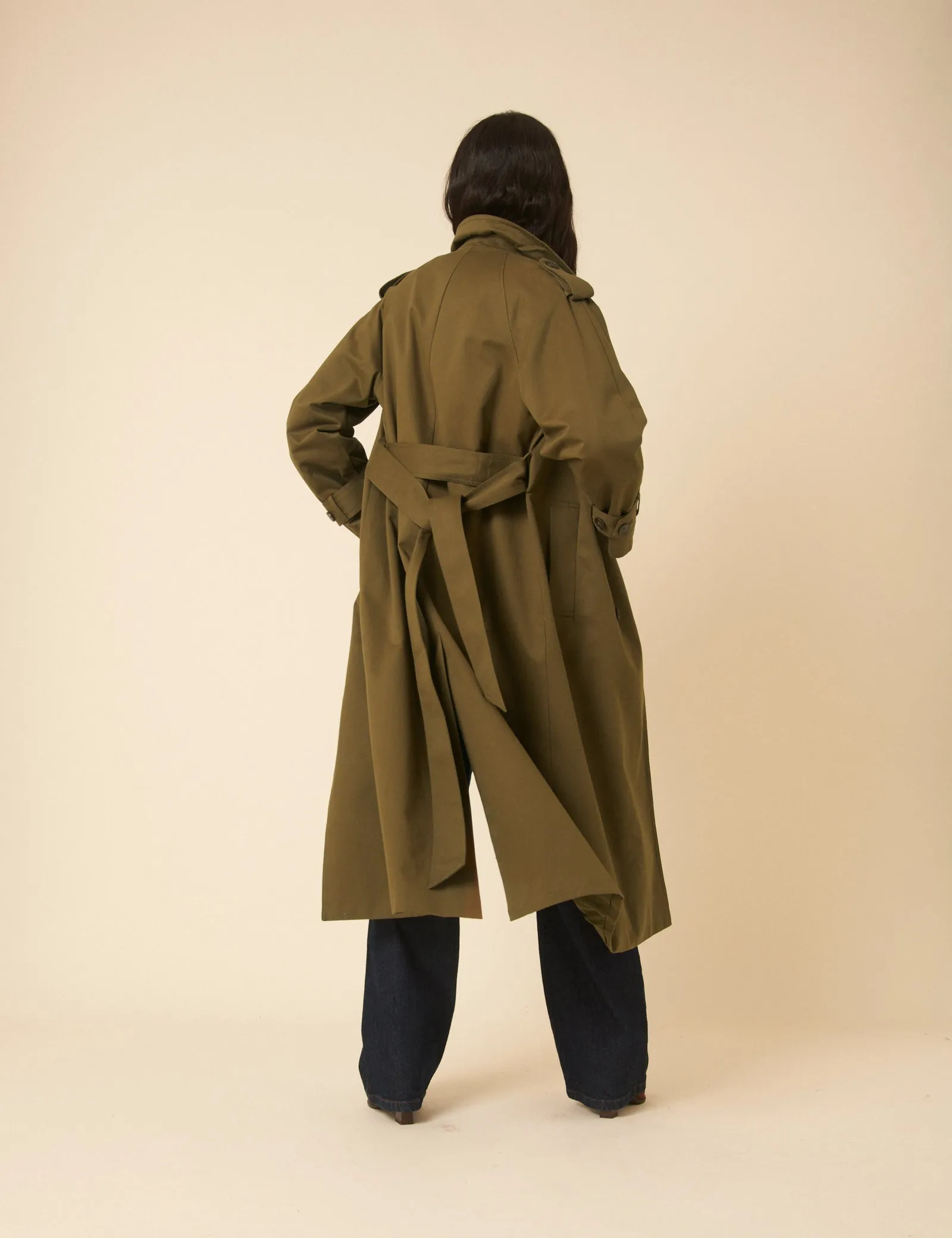 Khaki Green Double Breasted Trench Coat sold by Nobody's Child product image thumbnail 5