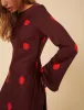 Burgundy Polka Dot Long Sleeve Romy Mini Dress sold by Nobody's Child