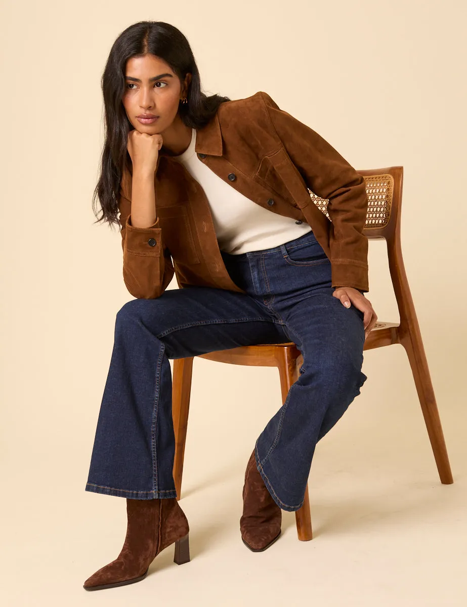 Dark Blue High Rise Mayfair Bootcut Jeans sold by Nobody's Child product image thumbnail 3