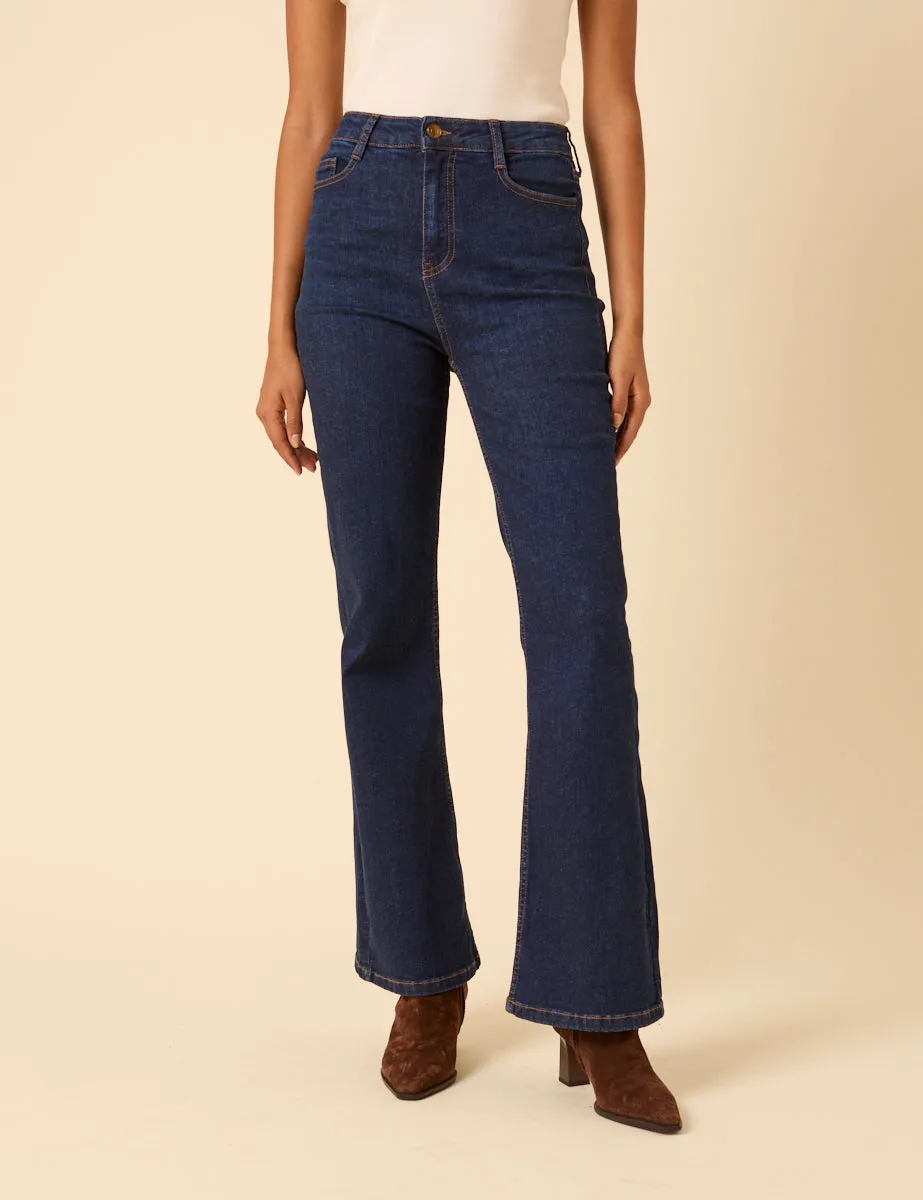 Dark Blue High Rise Mayfair Bootcut Jeans sold by Nobody's Child product image thumbnail 2