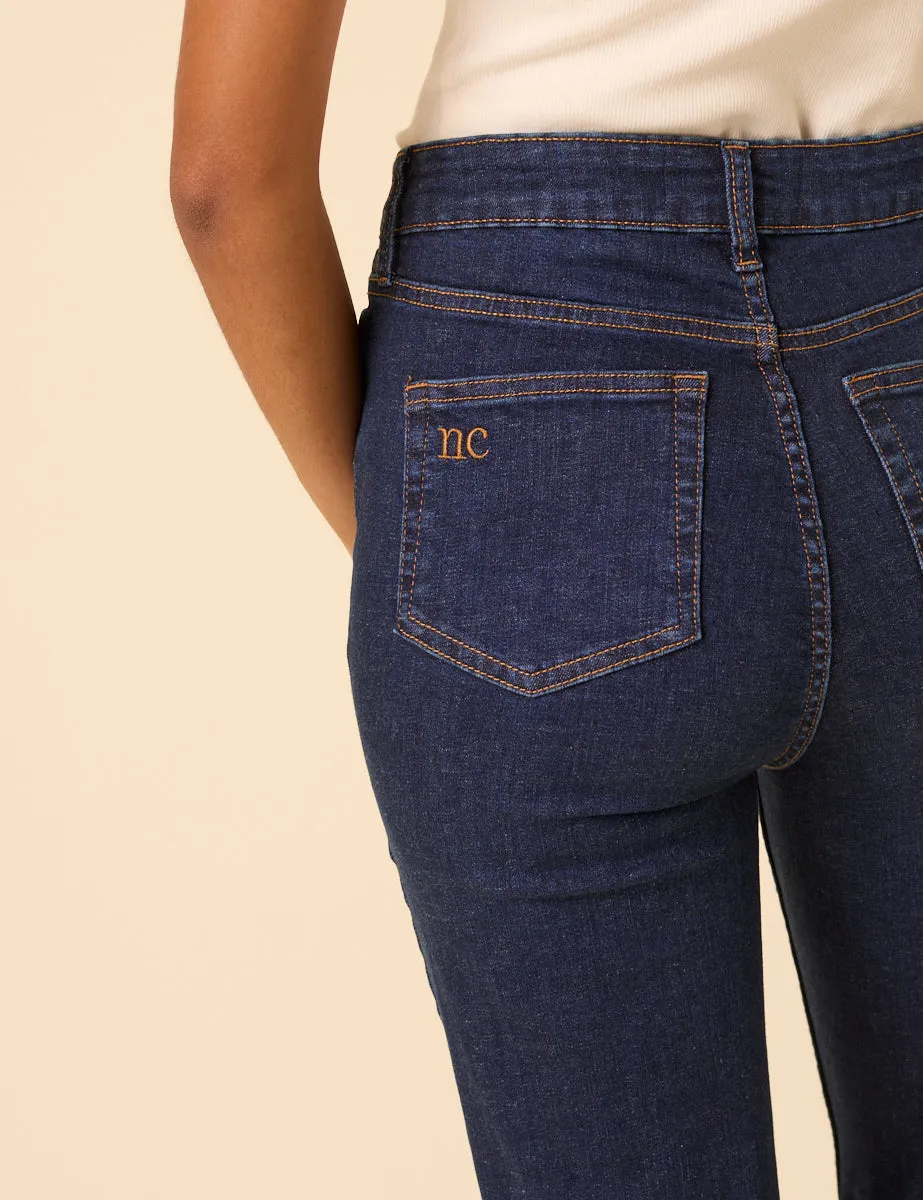 Dark Blue High Rise Mayfair Bootcut Jeans sold by Nobody's Child product image thumbnail 4