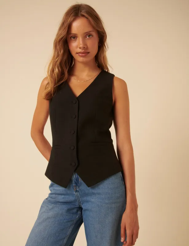 Dark Grey Tailored Waistcoat sold by Nobody's Child