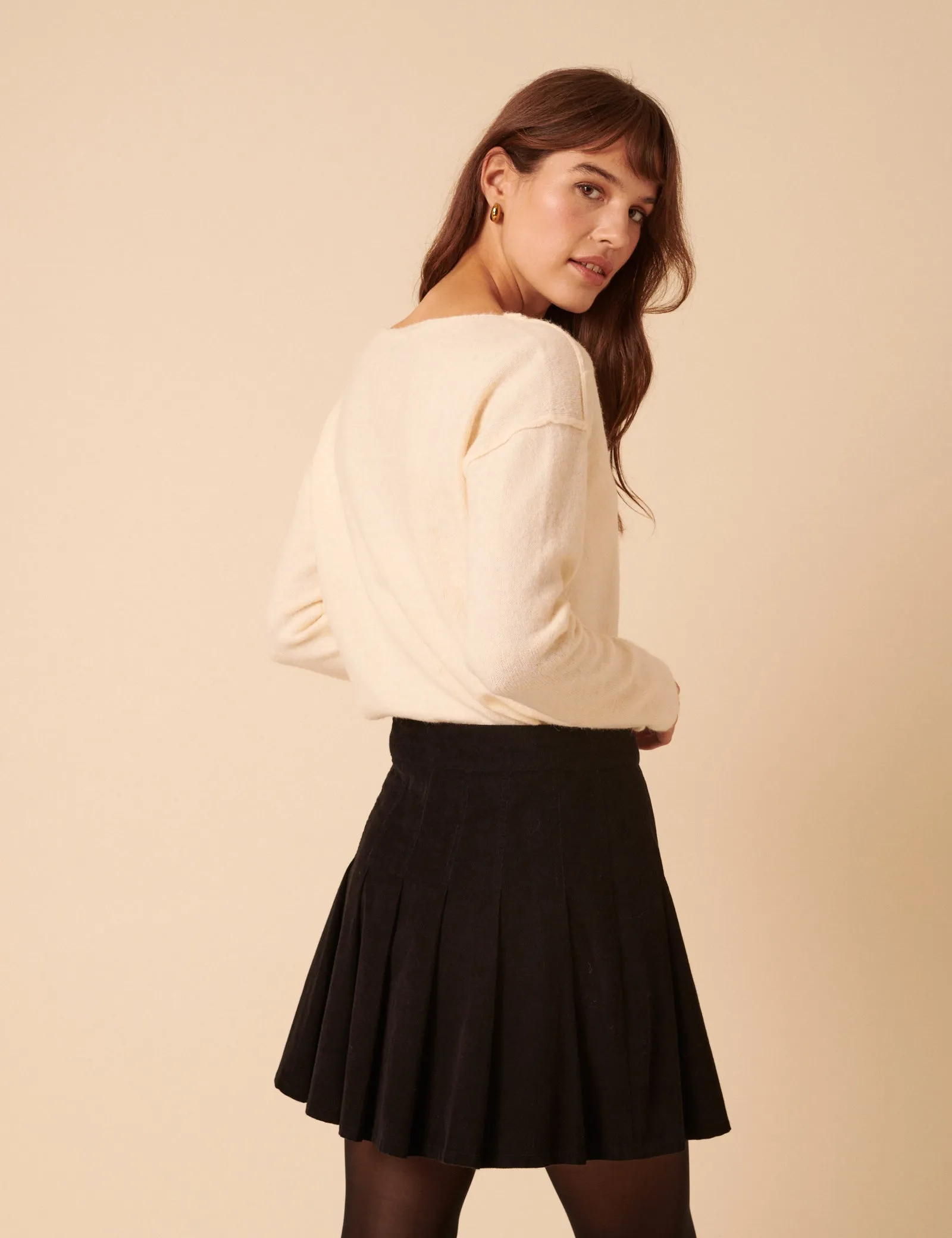 Black Cord Pleated Mini Skirt sold by Nobody's Child product image thumbnail 5