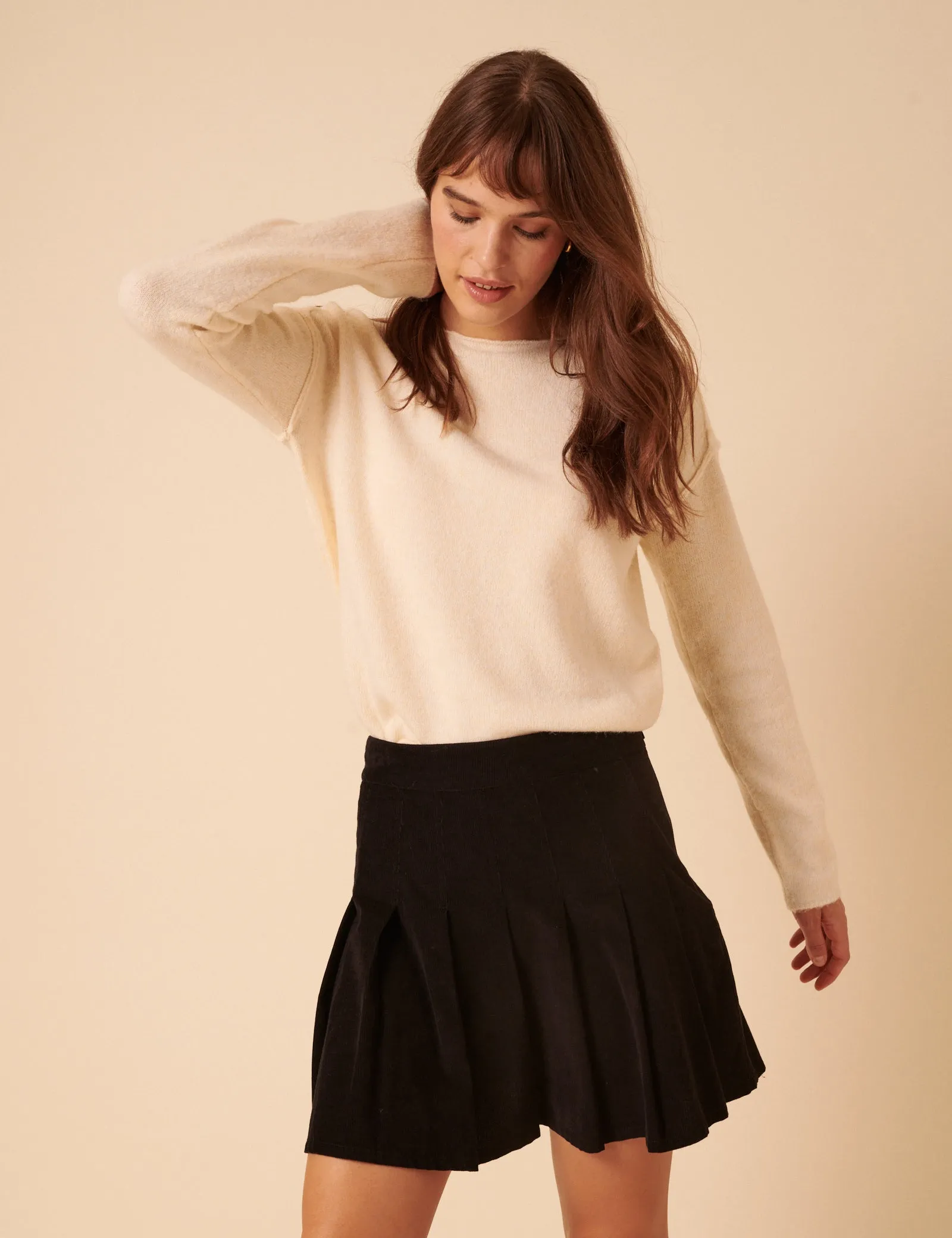 Black Cord Pleated Mini Skirt sold by Nobody's Child product image thumbnail 2