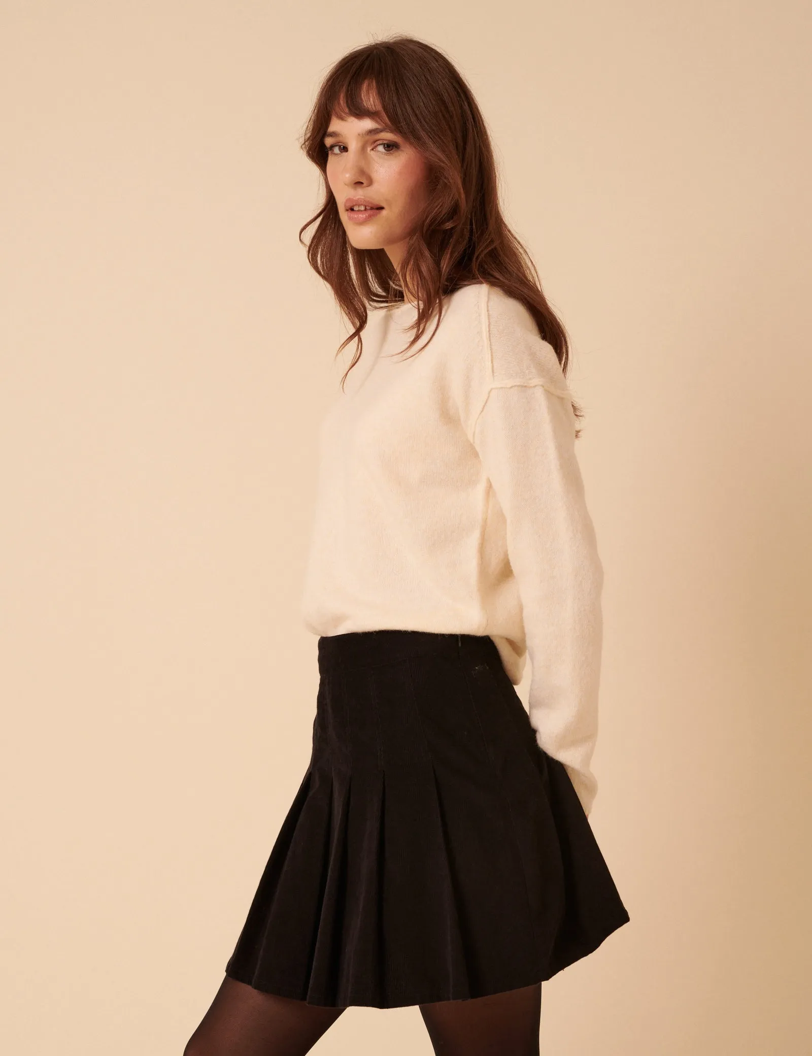 Black Cord Pleated Mini Skirt sold by Nobody's Child product image thumbnail 4