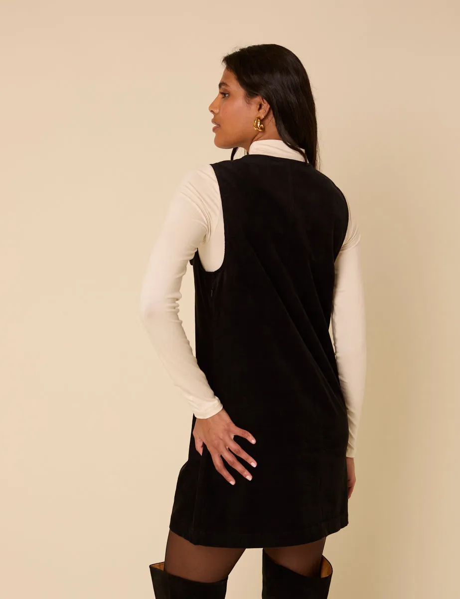 Black Cord Nila Pinafore Mini Dress sold by Nobody's Child product image thumbnail 5