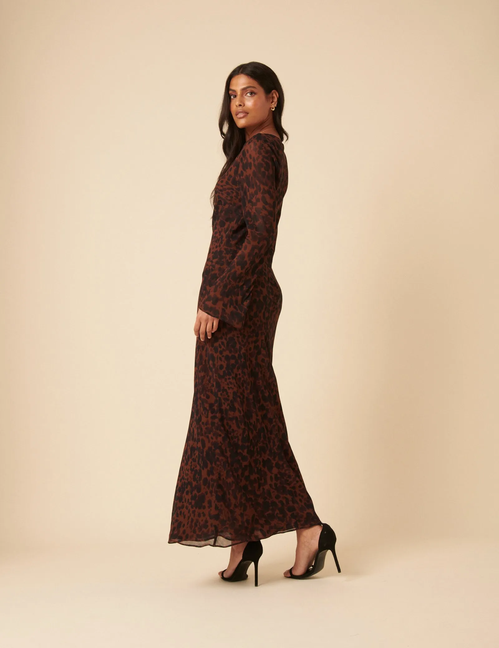 Brown Animal Print Clarissa Midi Dress sold by Nobody's Child product image thumbnail 5