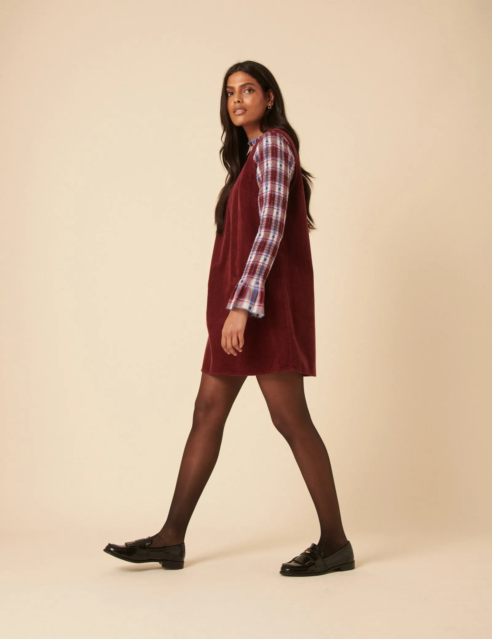 Red Piper Pinafore Mini Dress sold by Nobody's Child product image thumbnail 5