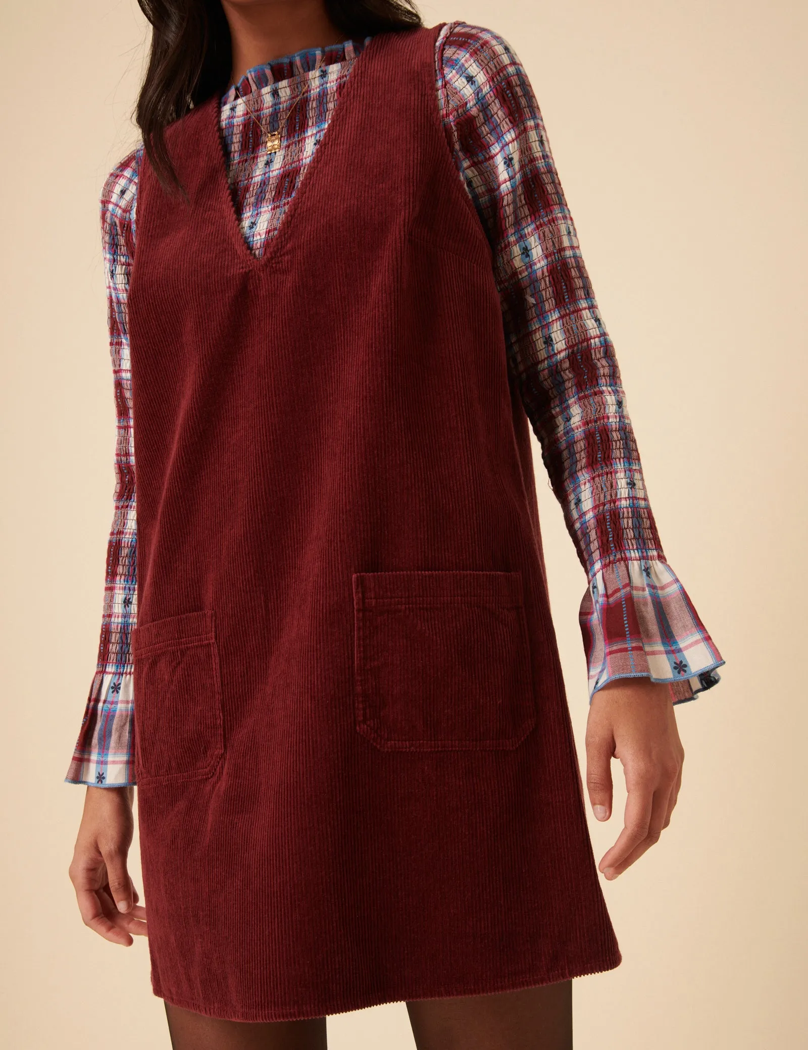 Red Piper Pinafore Mini Dress sold by Nobody's Child product image thumbnail 2