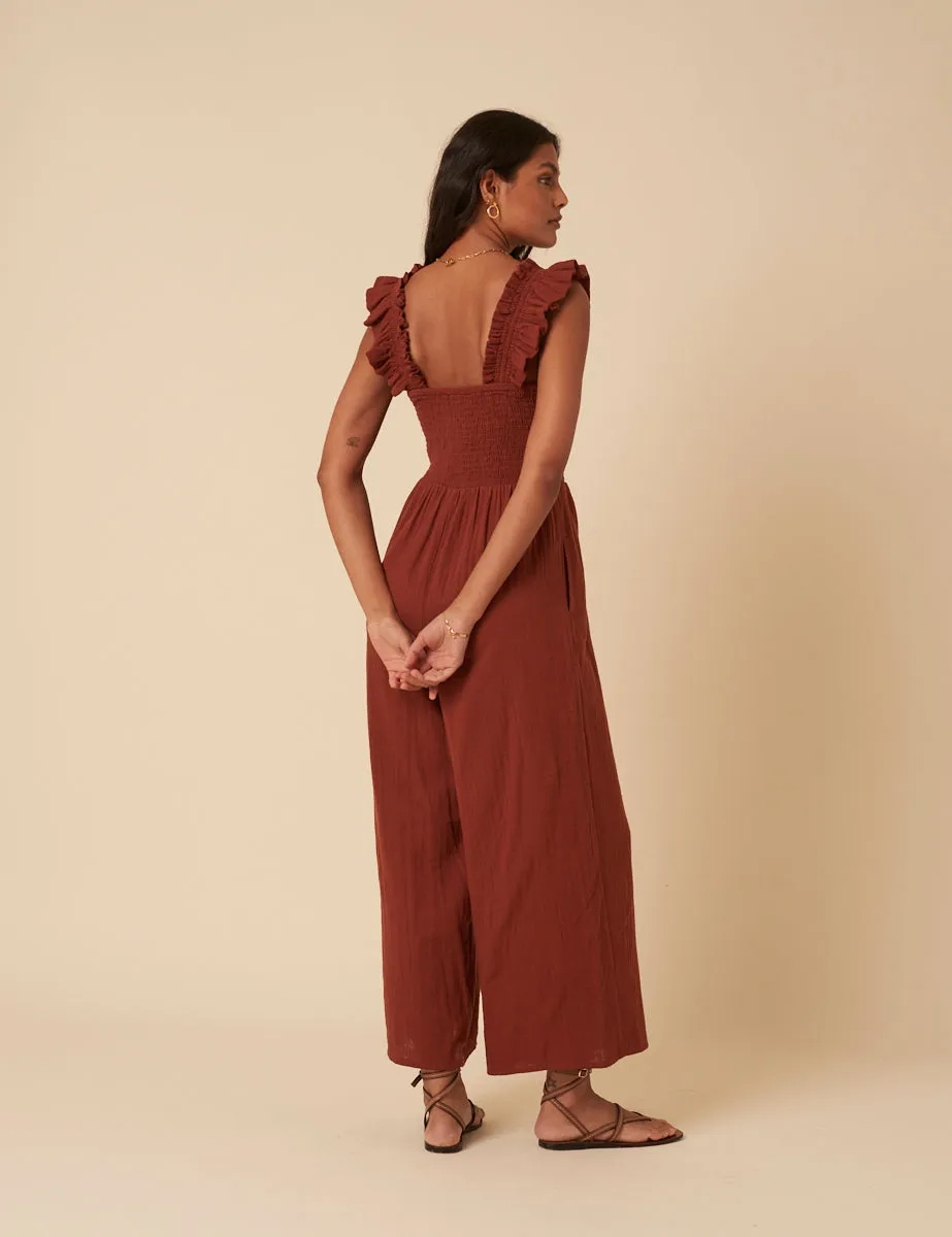 Brown Cropped Length Maya Jumpsuit sold by Nobody's Child product image thumbnail 5