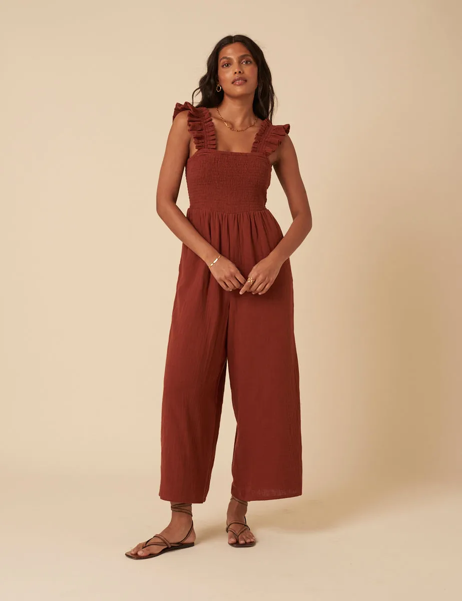 Brown Cropped Length Maya Jumpsuit sold by Nobody's Child
