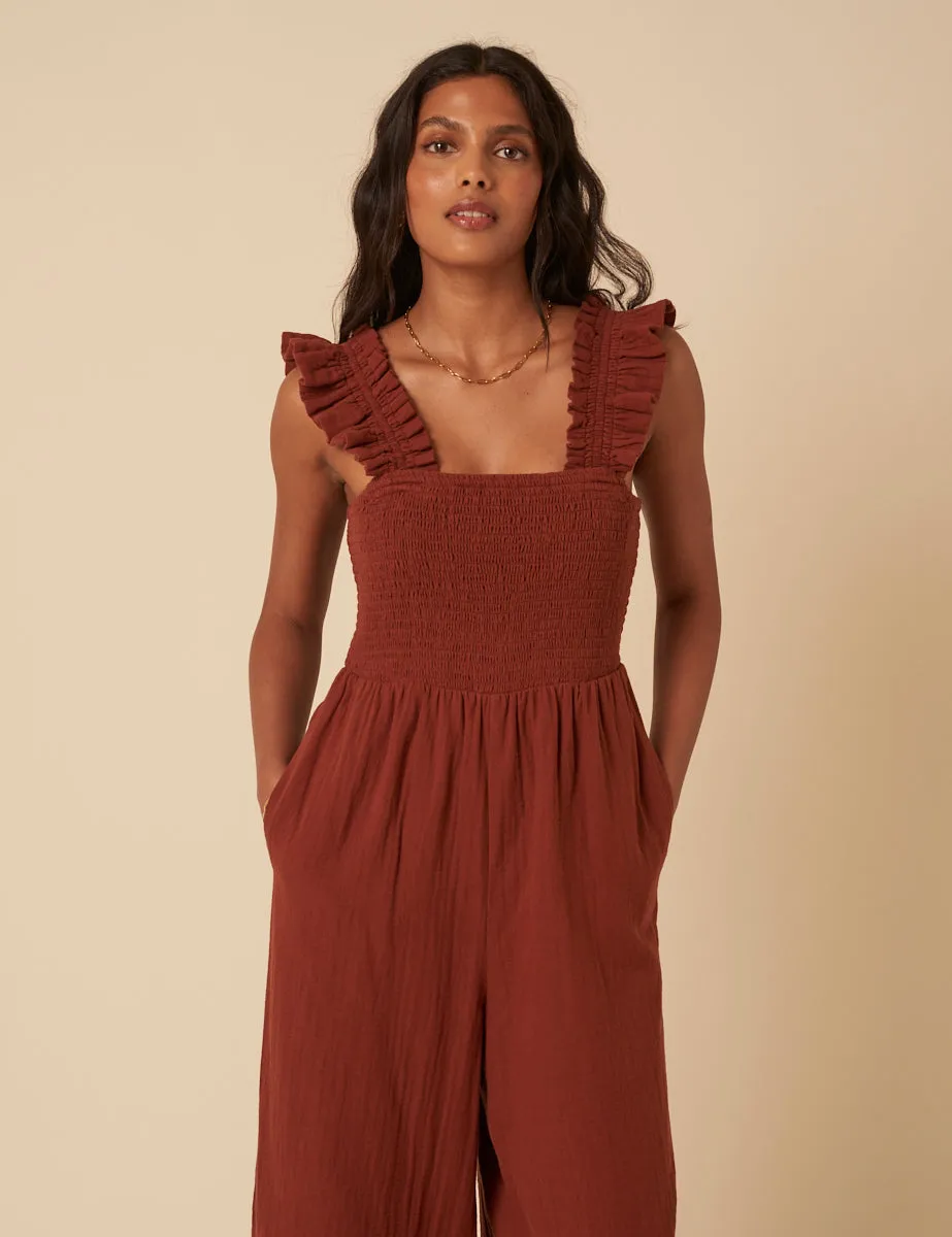 Brown Cropped Length Maya Jumpsuit sold by Nobody's Child product image thumbnail 3