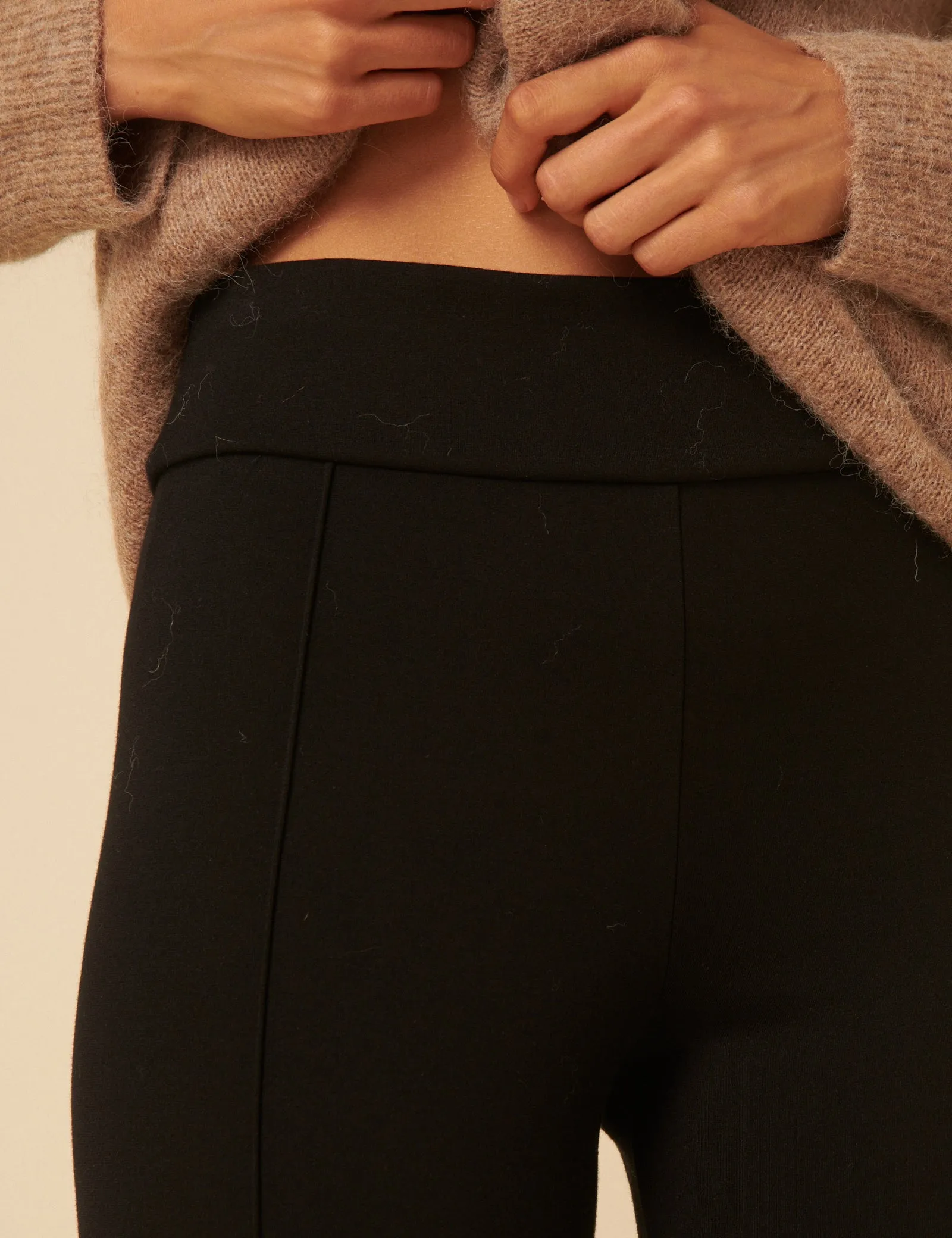 Black High Waisted Ponte Leggings sold by Nobody's Child product image thumbnail 5