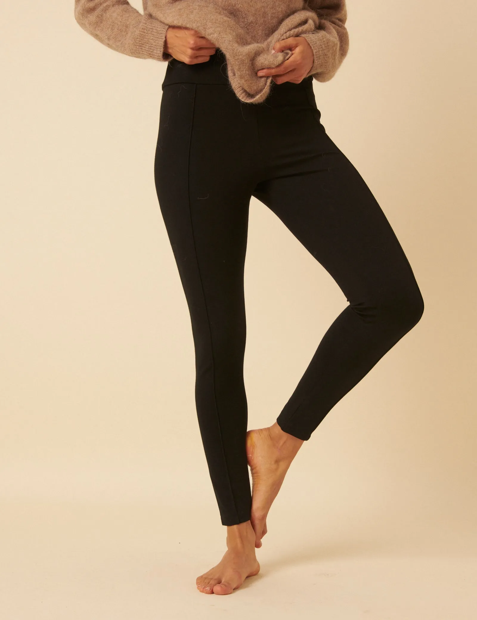 Black High Waisted Ponte Leggings sold by Nobody's Child