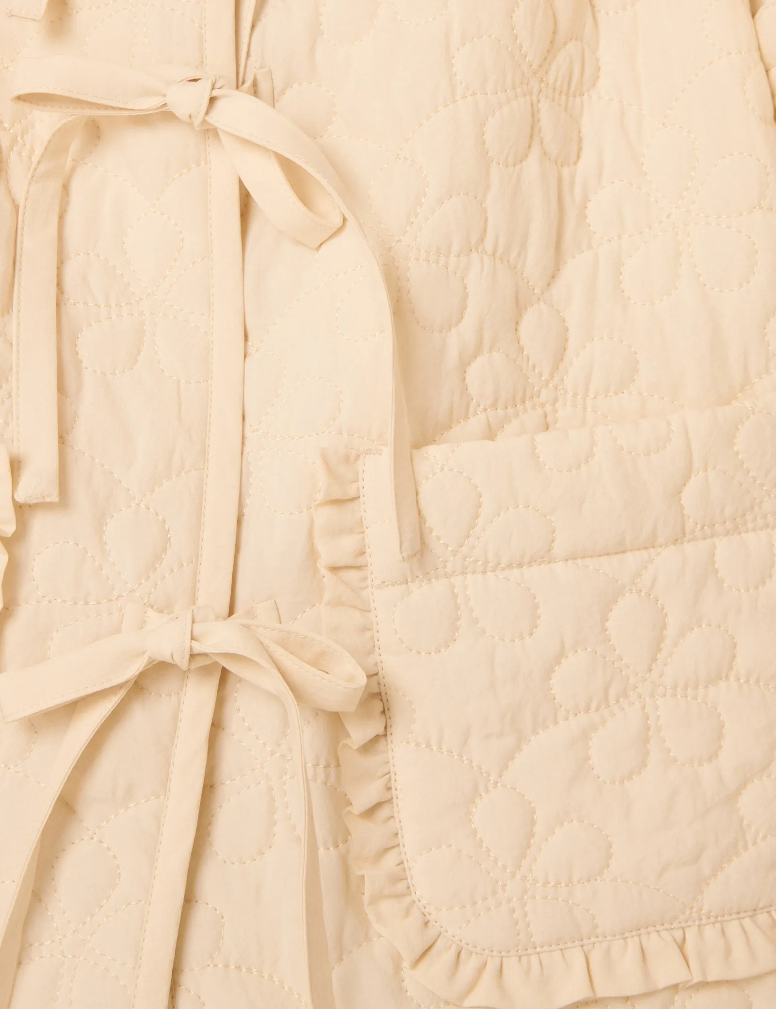 Cream Tie-Front Quilted Jacket sold by Nobody's Child product image thumbnail 3