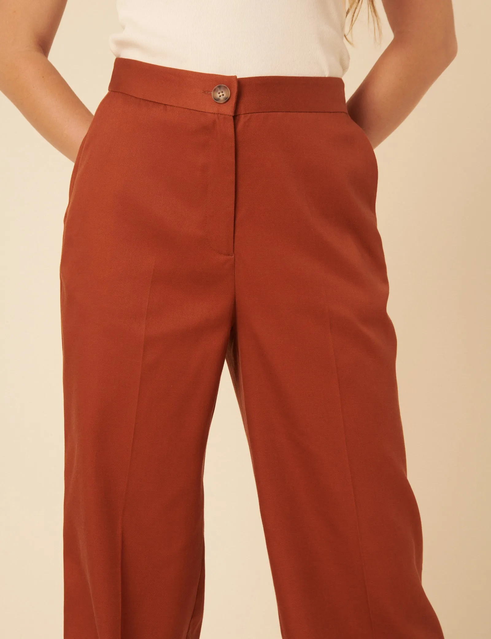 Burnt Orange Tailored Trousers sold by Nobody's Child product image thumbnail 4