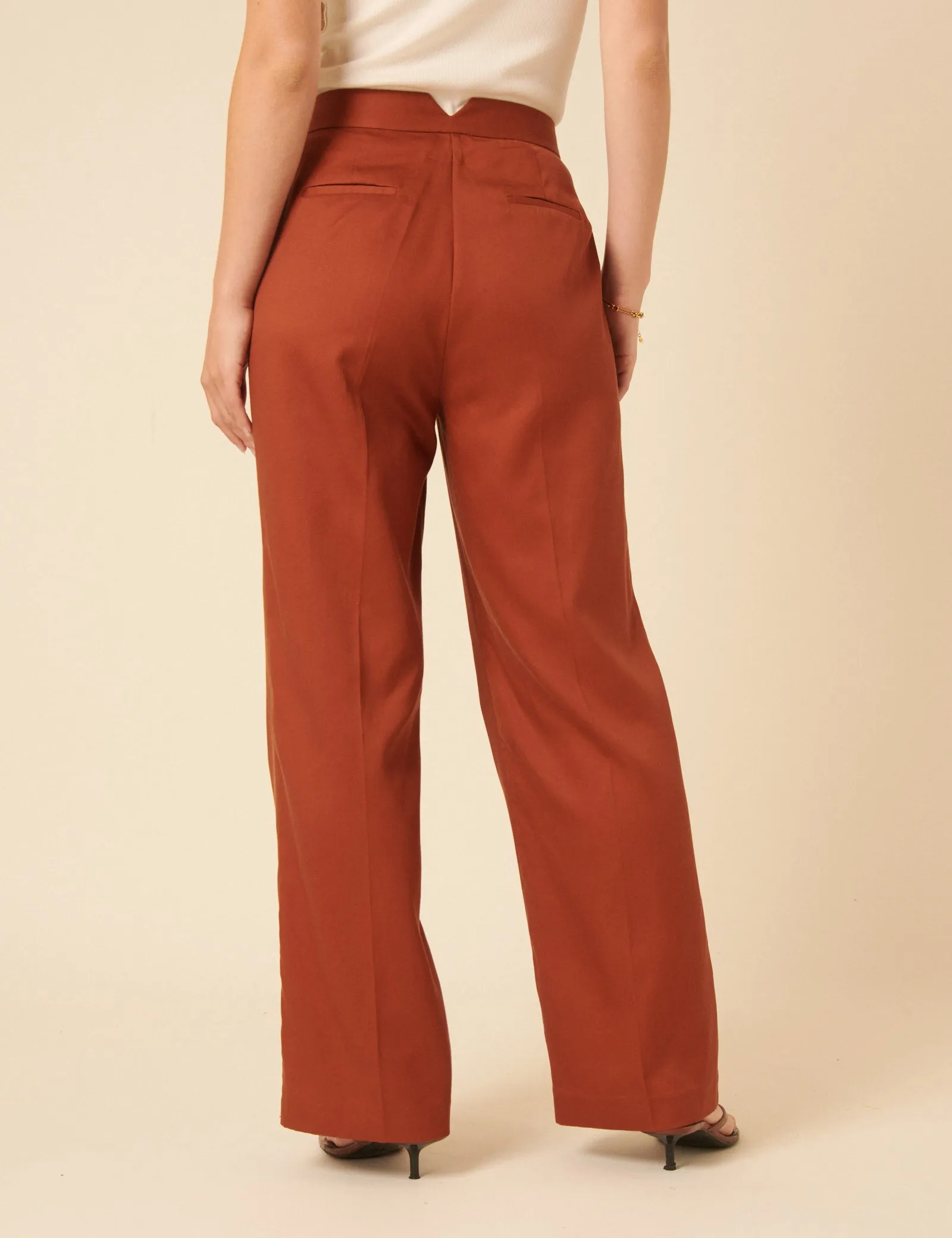 Burnt Orange Tailored Trousers sold by Nobody's Child product image thumbnail 5