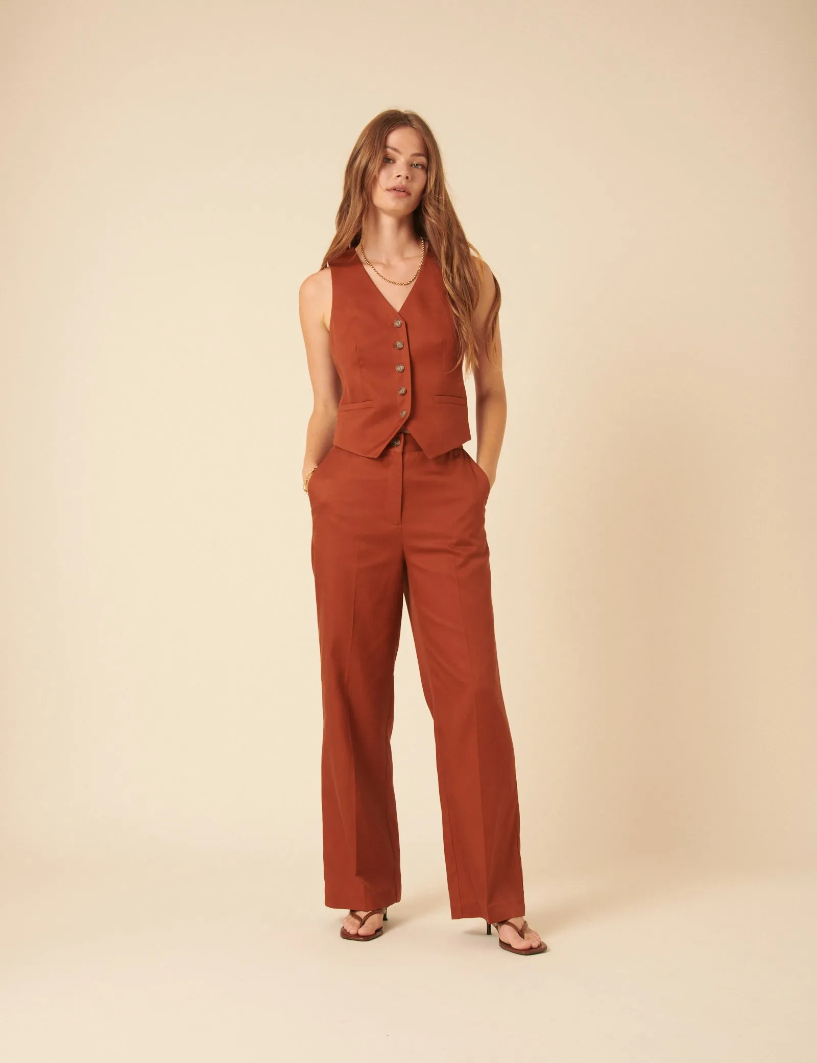 Burnt Orange Tailored Trousers sold by Nobody's Child product image thumbnail 3
