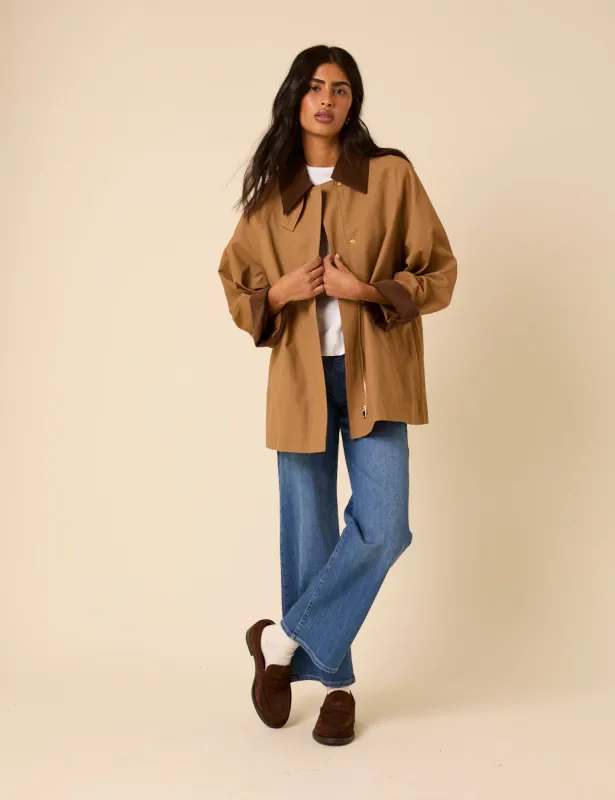 Camel Cord Detail Barn Jacket sold by Nobody's Child