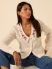 White Embroidered Pointelle Cardigan sold by Nobody's Child
