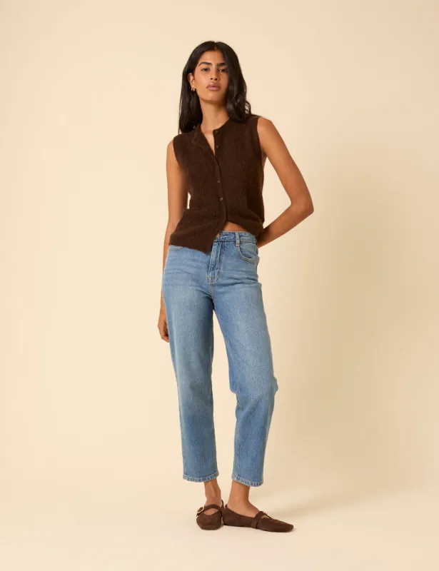 Blue Mid Rise Camden Tapered Jeans made by Nobody's Child