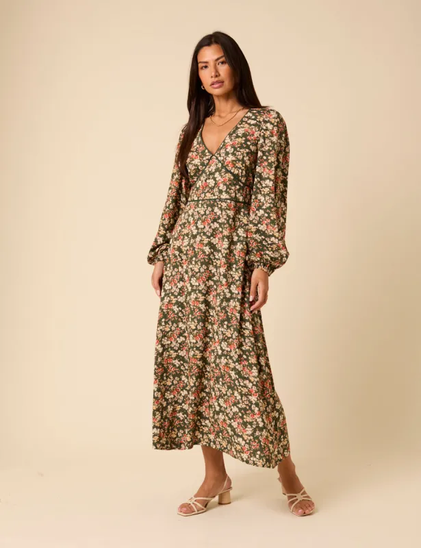 Green Ditsy Floral Remy Midi Dress sold by Nobody's Child