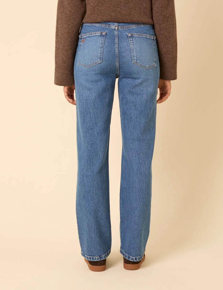 Blue High Rise Kingston Straight Leg Jeans sold by Nobody's Child product image thumbnail 5