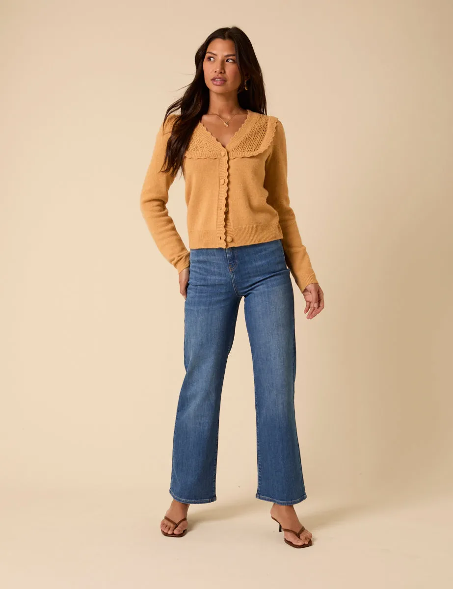 Yellow Pointelle Knitted Cardigan sold by Nobody's Child product image thumbnail 3