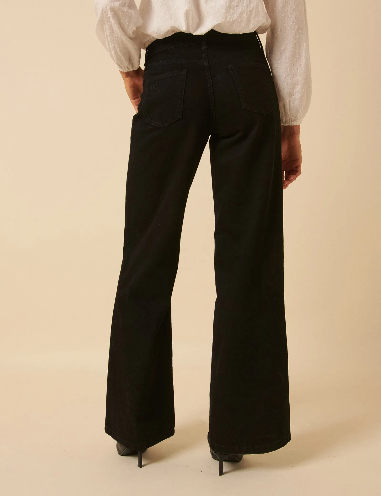 Black Mid Rise Carnaby Wide Leg Jeans sold by Nobody's Child product image thumbnail 5