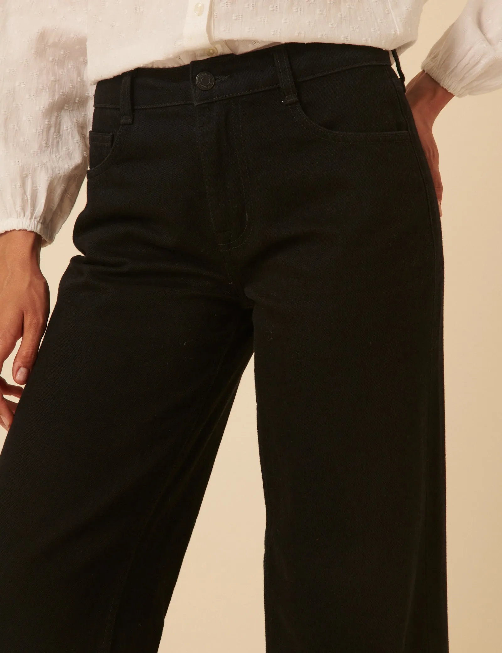 Black Mid Rise Carnaby Wide Leg Jeans sold by Nobody's Child product image thumbnail 4