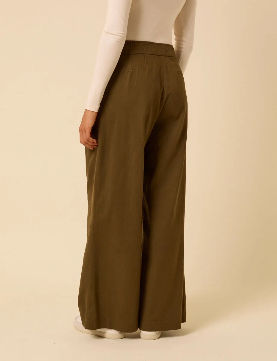 Green Pleated High-Waisted Trousers sold by Nobody's Child product image thumbnail 5