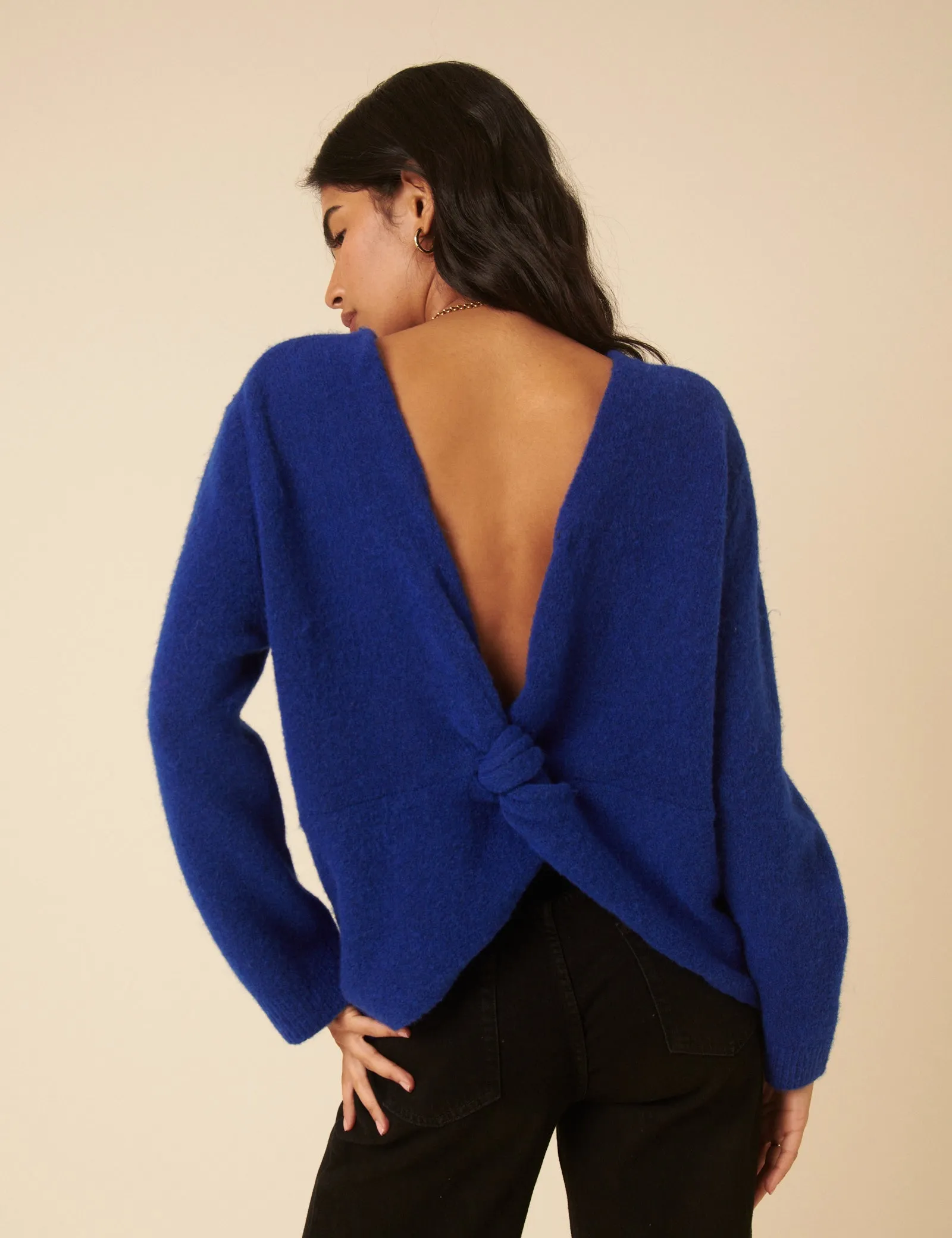 Blue Twist Back Knitted Jumper sold by Nobody's Child product image thumbnail 2