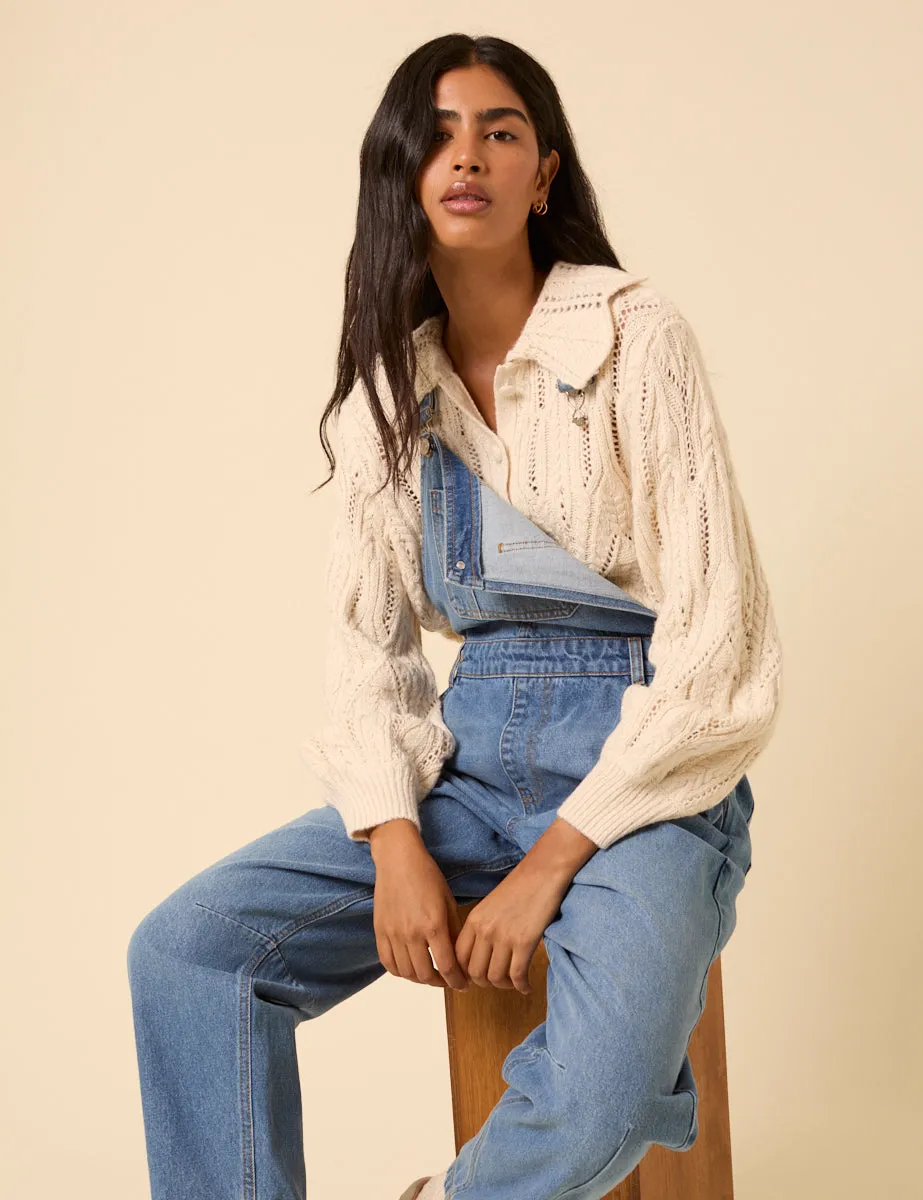 Blue Denim Barrel Leg Dungarees sold by Nobody's Child product image thumbnail 5